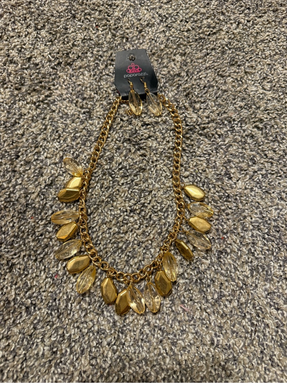 paparazzi Gold Teardrop Beaded Necklace Set